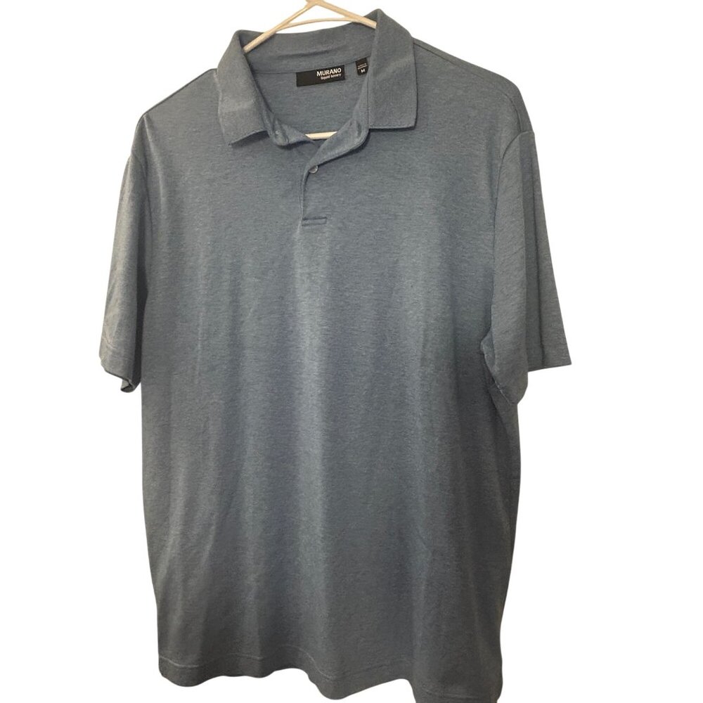 Murano Liquid Luxury Mens Polo Shirt Short Sleeve Medium 100% Cotton Super Soft